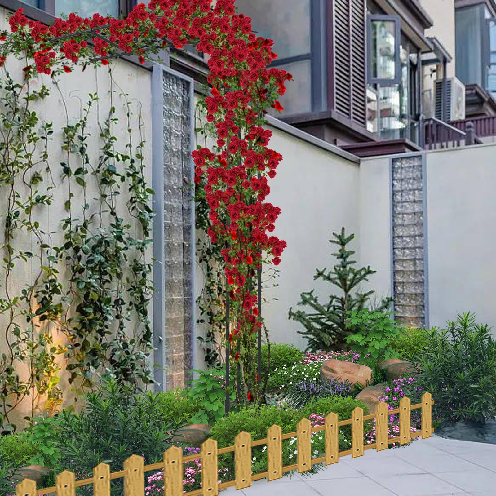 BUKLIYN arch installed on pathway offering instant ornamental entrance