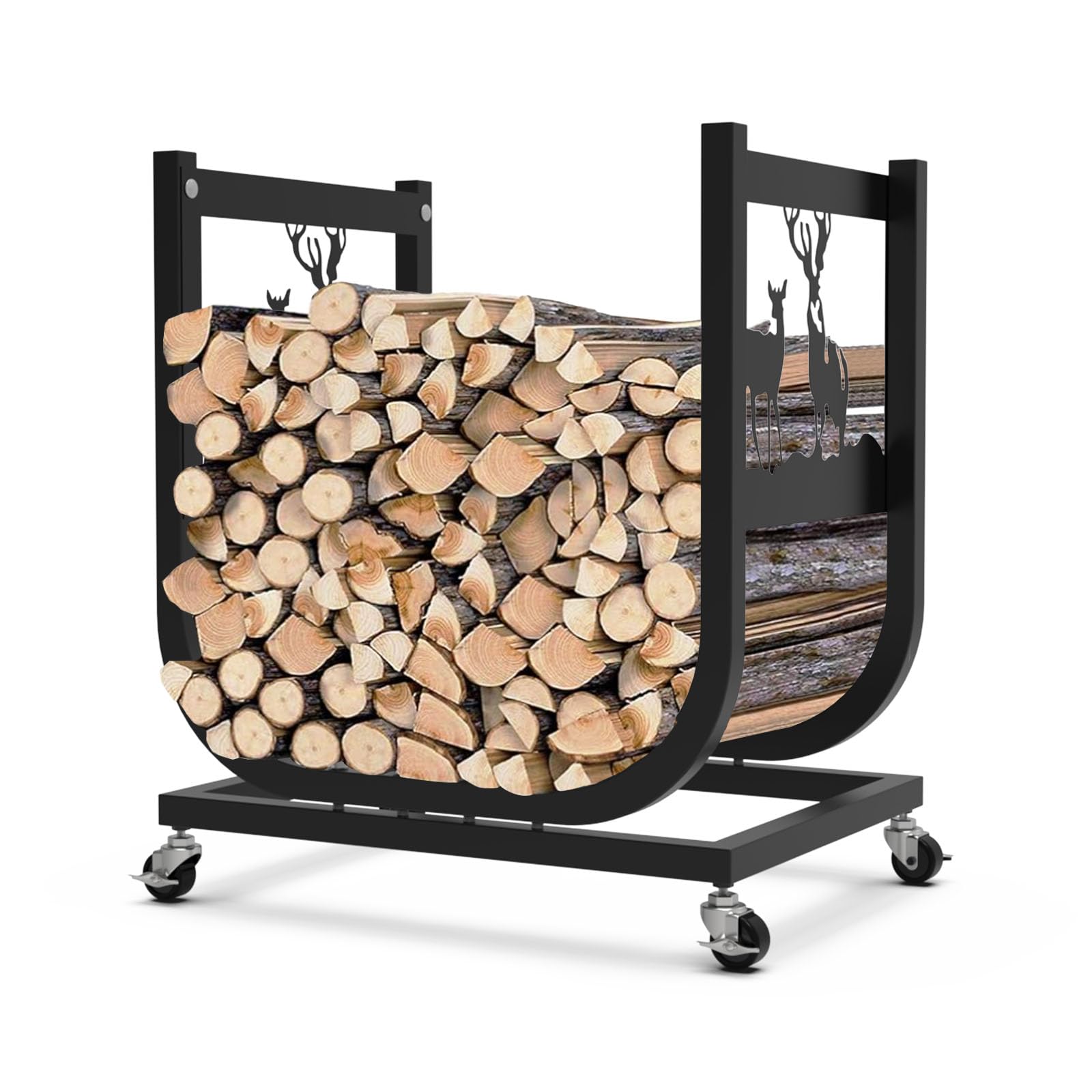 BUKLIYN front view showing compact firewood storage and neat organization benefit