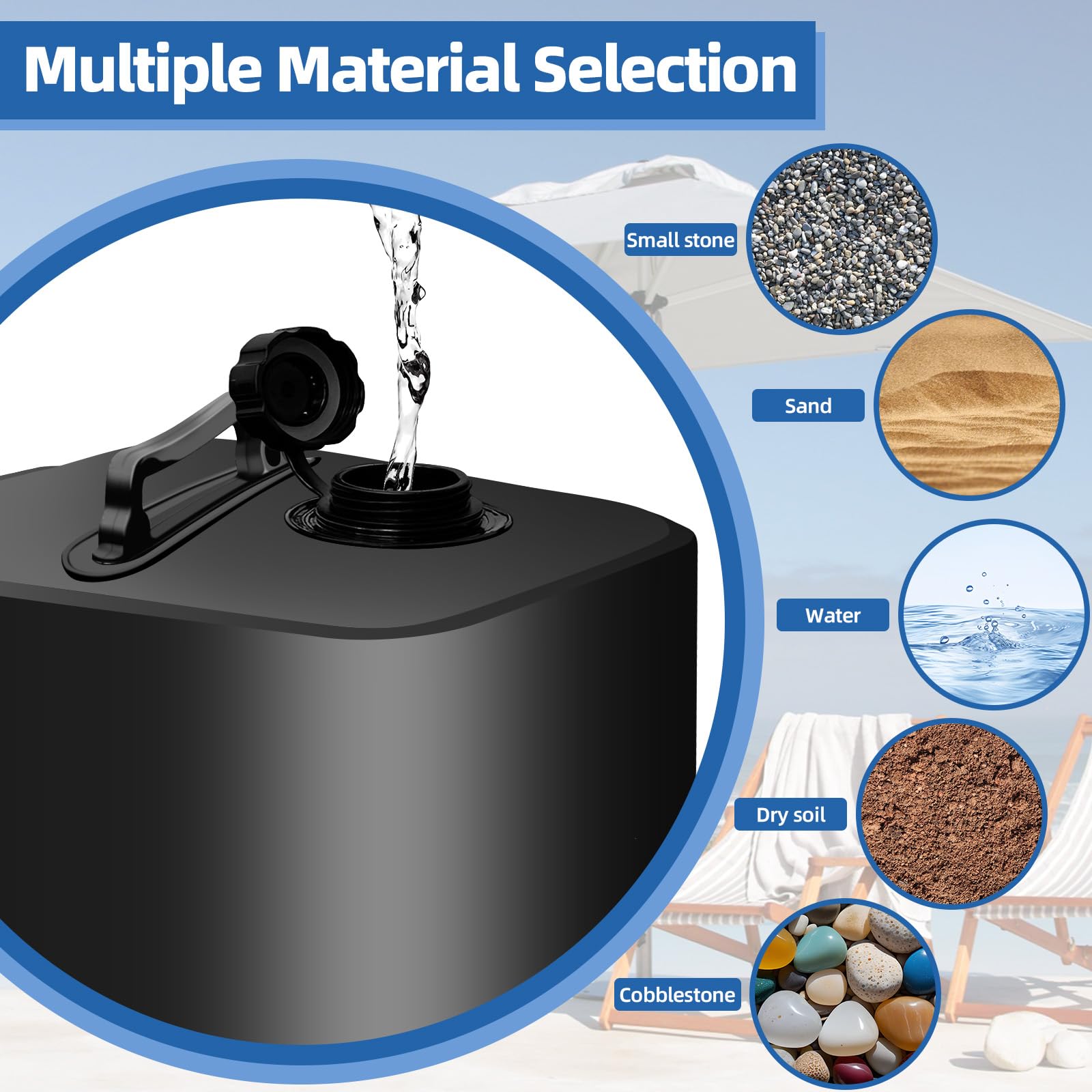BUKLIYN weight bag strapped to canopy leg demonstrating secure attachment and wind protection