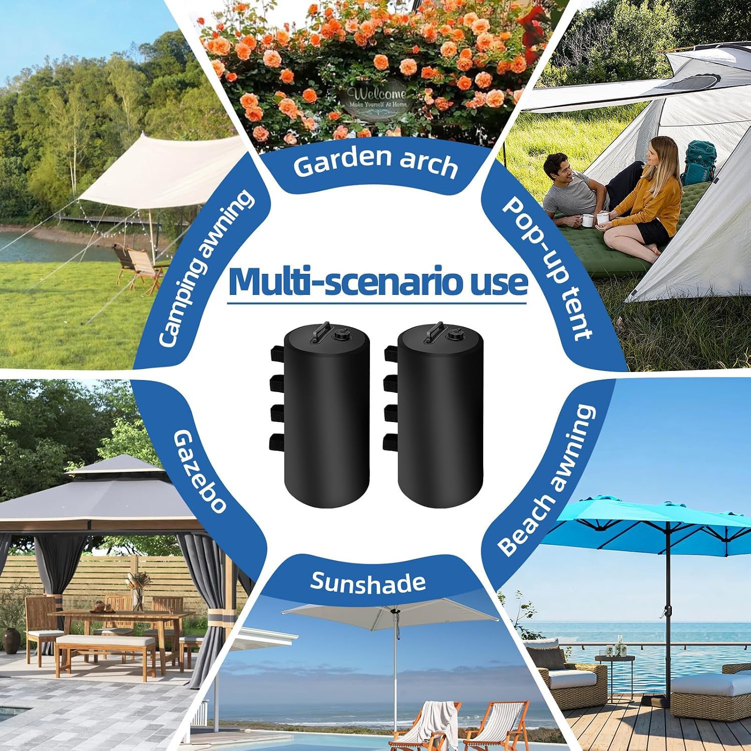 BUKLIYN weights stabilizing a beach canopy for safe outdoor use