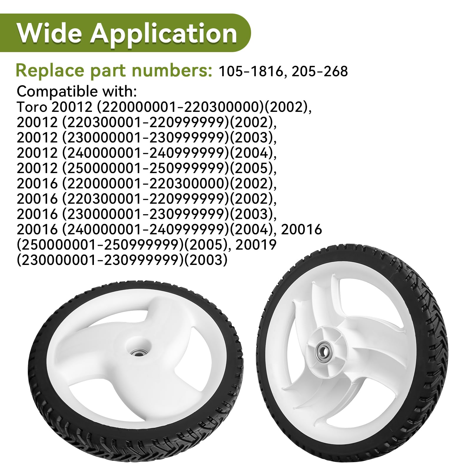 Bularie close-up of rubber tread showing traction and wear resistance for better mowing