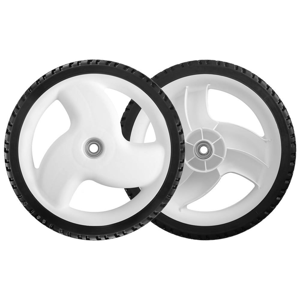 Bularie front view of 12-inch rear wheel assembly showing ready-to-install design and durability