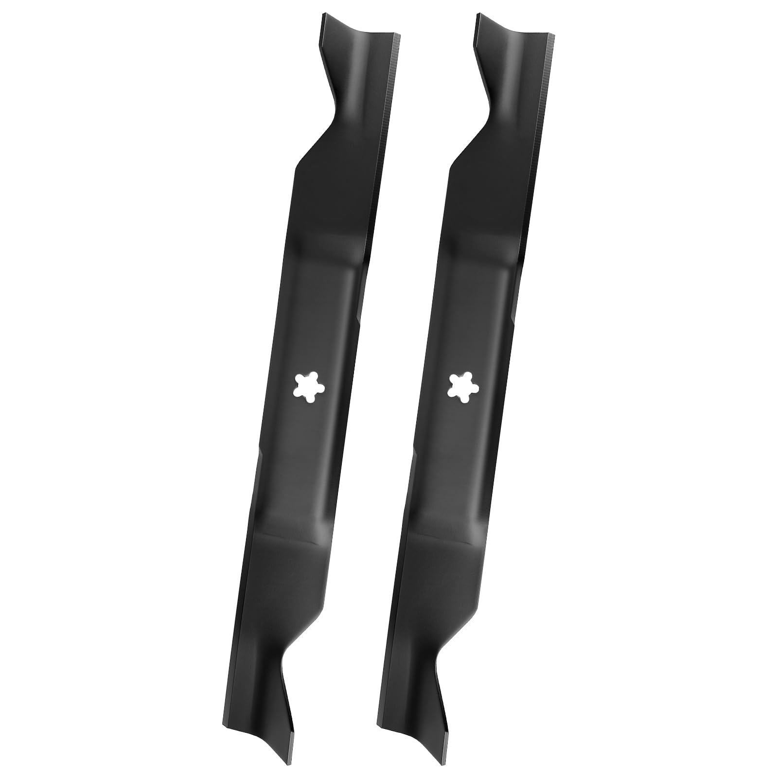 Bularie front view of two 46-inch high lift blades showing ready-to-install package and durability benefit