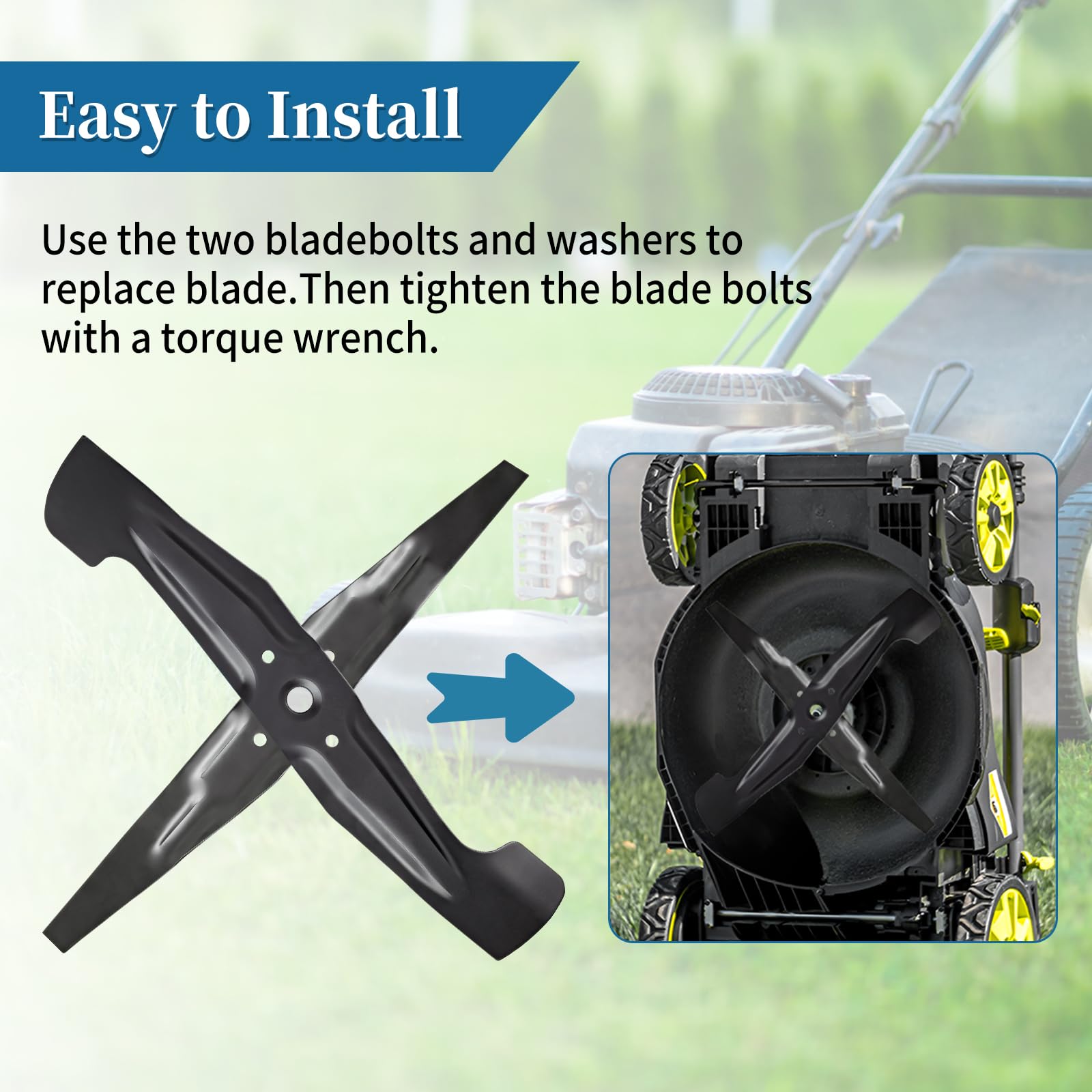 Bularie blades installed on mower deck demonstrating smoother cutting