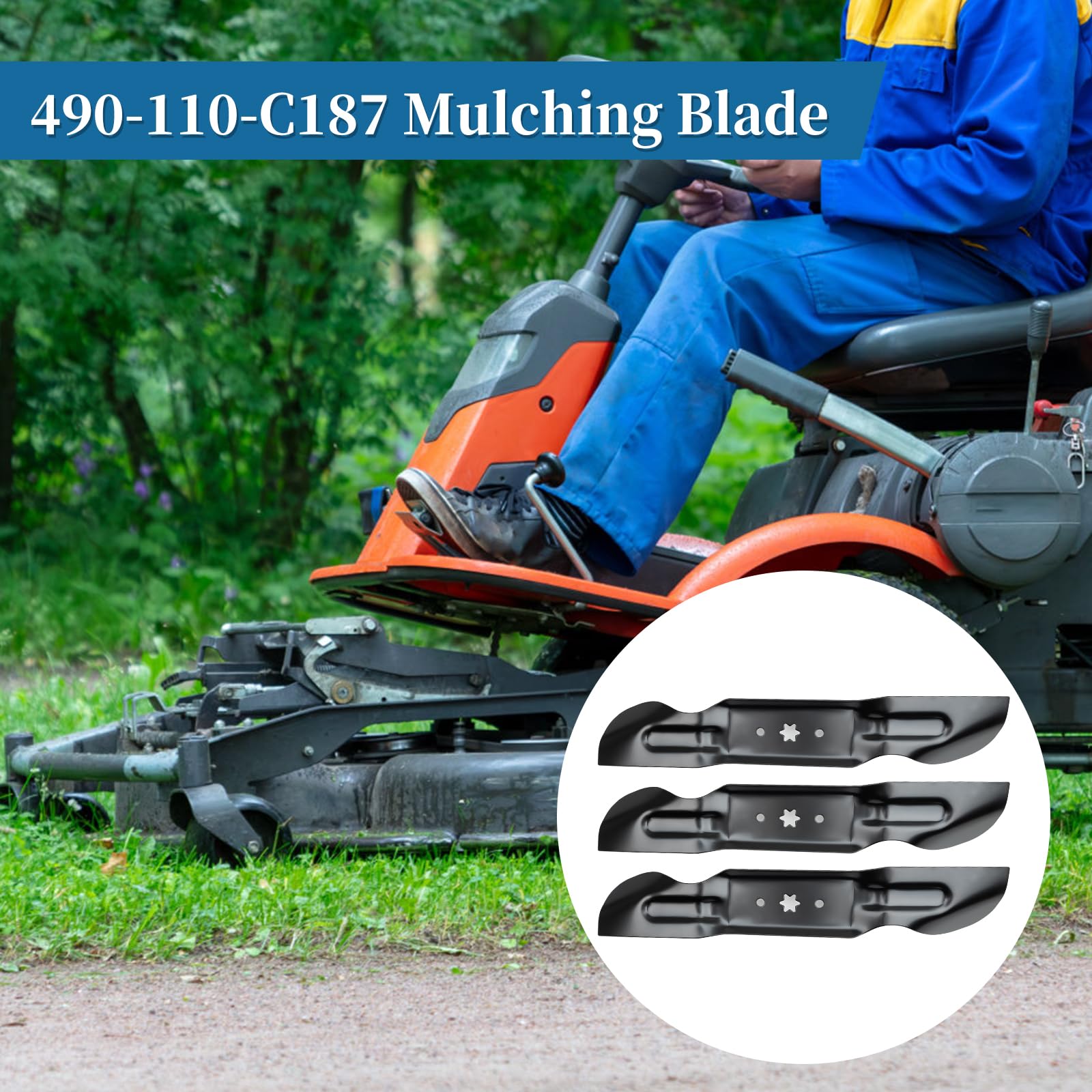 Bularie blade installed on a zero-turn mower illustrating restored cutting performance