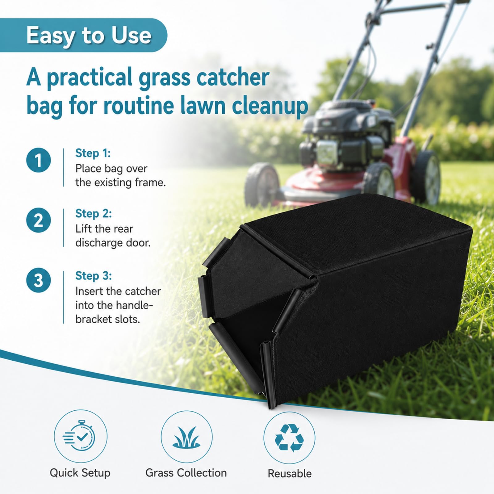 Bularie side profile with mower door open showing correct insertion benefit