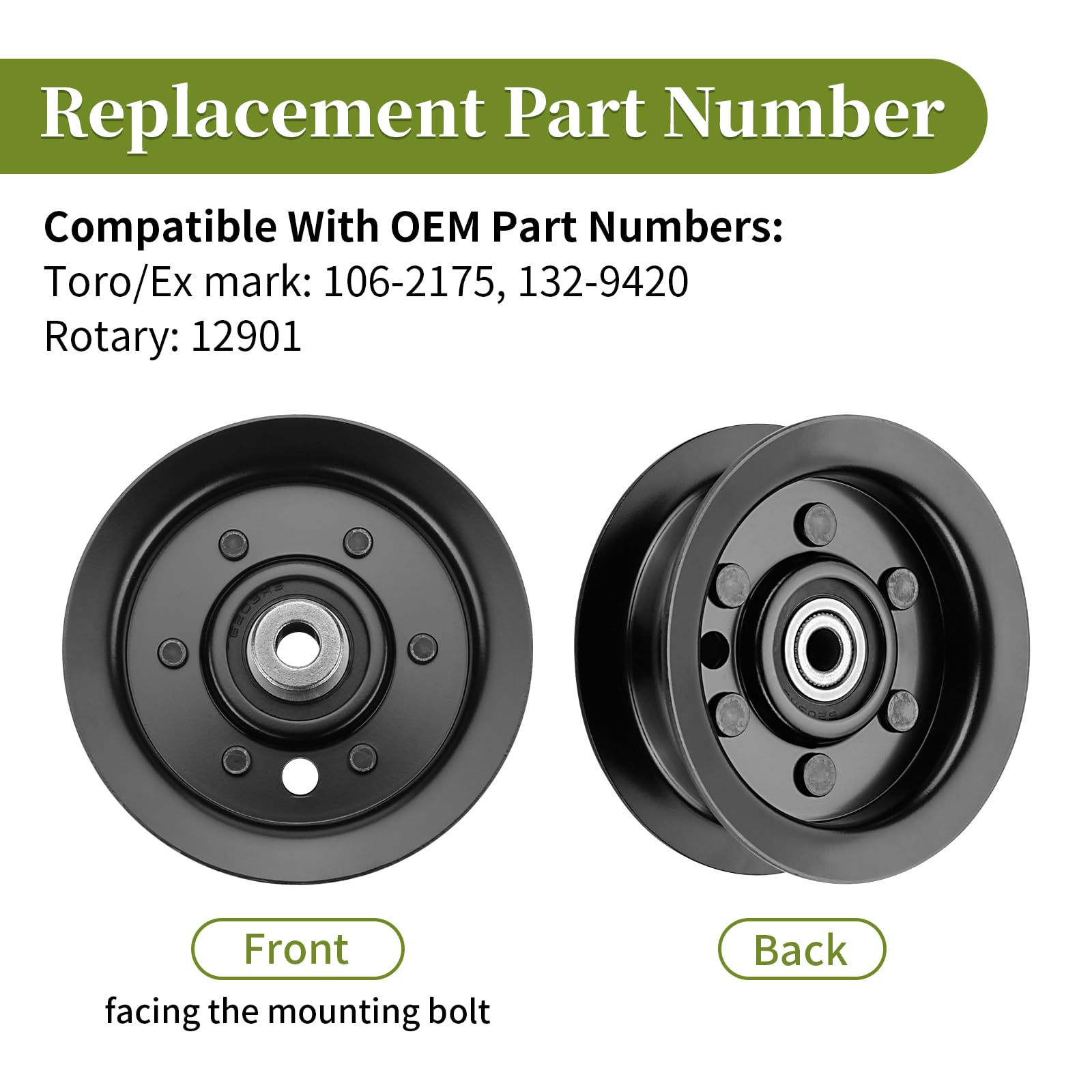 Bularie pulley beside ruler showing 4 1/8" OD for accurate fitment and measurement