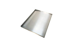 Bull griddle close-up of grease trough and stainless steel finish for easier cleanup