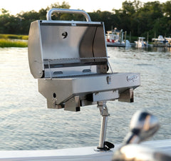 Bunker Up Fishin' closeup of adjustable rail mount demonstrating secure 360-degree positioning