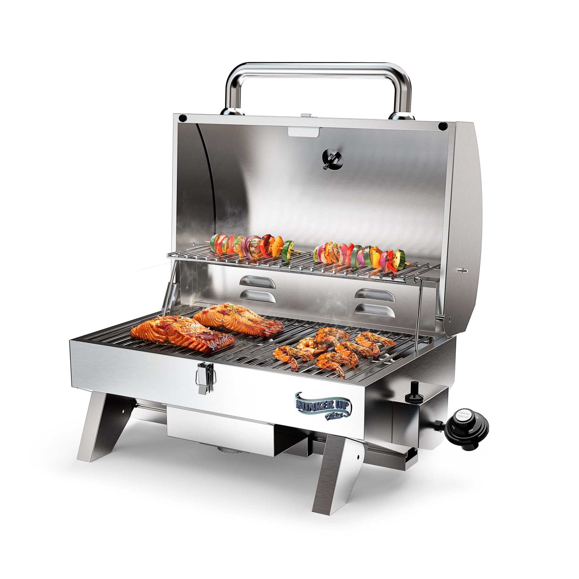 Bunker Up Fishin' stainless steel surface close texture highlighting corrosion resistance