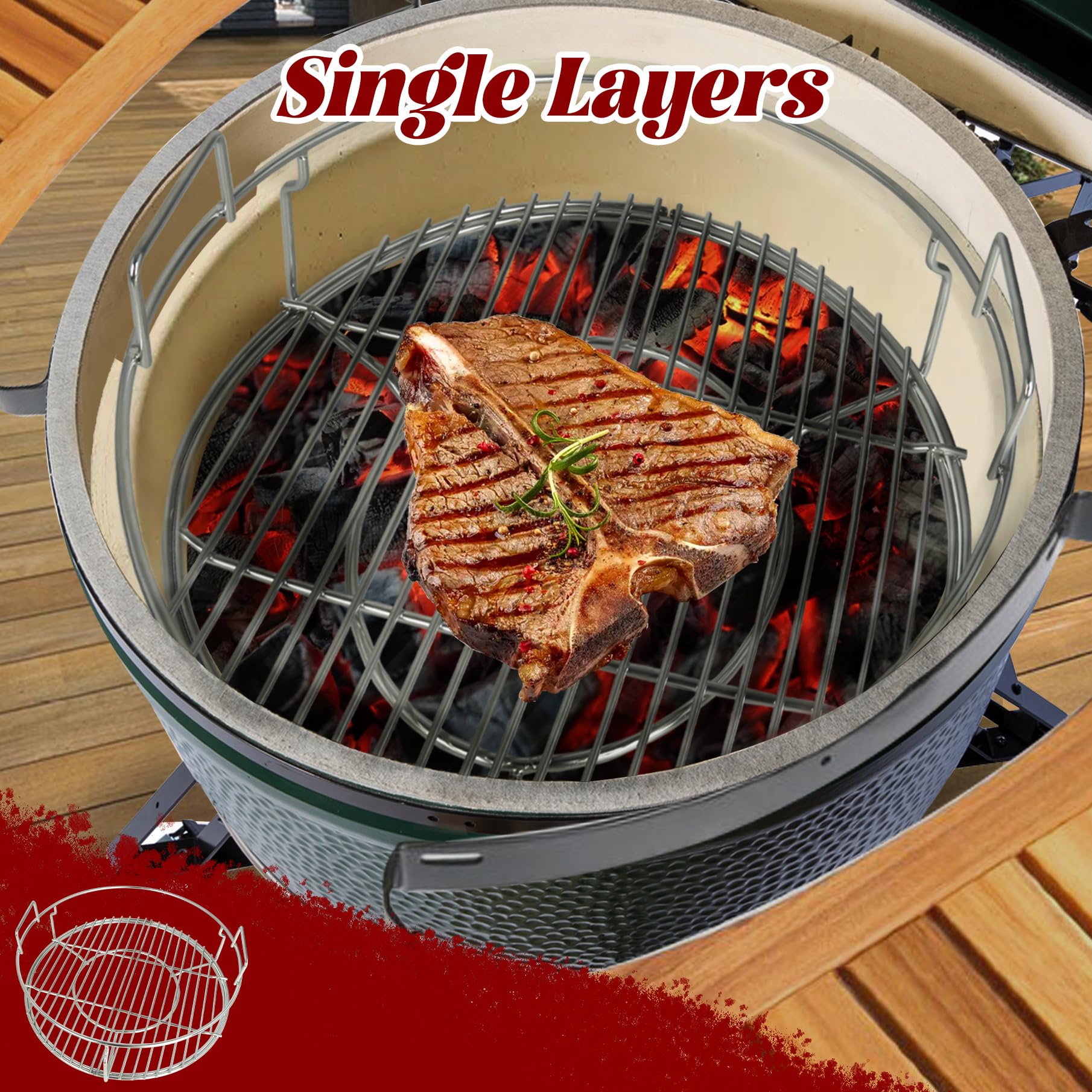 Burly Grill close-up of 304 stainless steel grid demonstrating durability and rust resistance