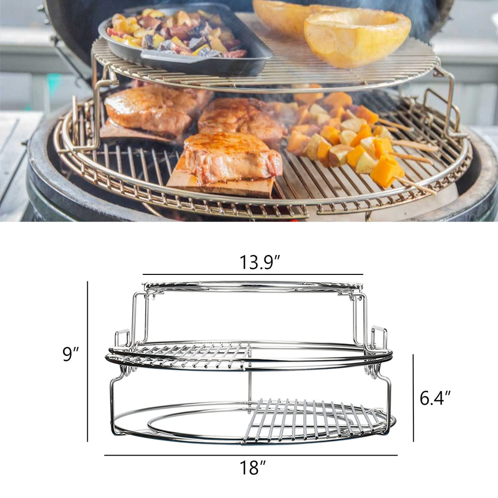 Burly Grill ConvEGGtor basket close-up showing 304 stainless durability benefit