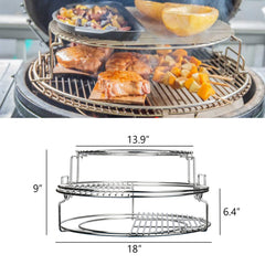 Burly Grill ConvEGGtor basket close-up showing 304 stainless durability benefit