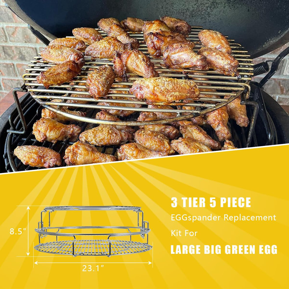 Burly Grill ConvEGGtor basket detail illustrating even indirect heat control