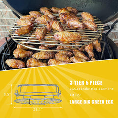 Burly Grill ConvEGGtor basket detail illustrating even indirect heat control