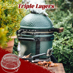 Burly Grill removable convEGGtor basket installed delivering reliable indirect heat control