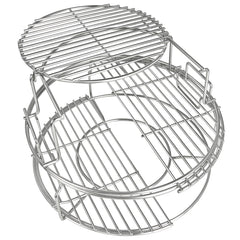 Burly Grill assembled kit in Big Green Egg showing full cooking capacity and convenience
