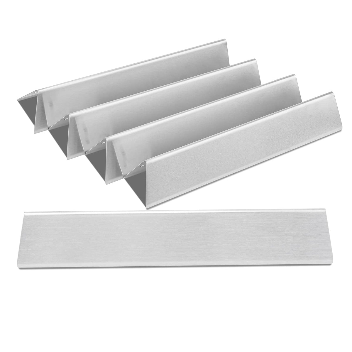 Burly Grill front view of five flavorizer bars showing fit and protection