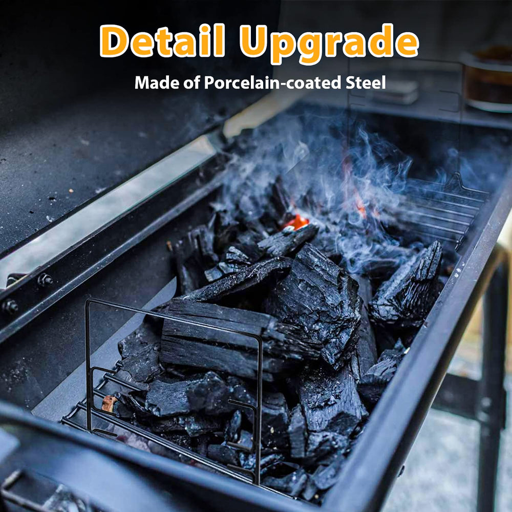 Burly Grill ash pan installed in Char-Griller showing clean ash containment and easy access