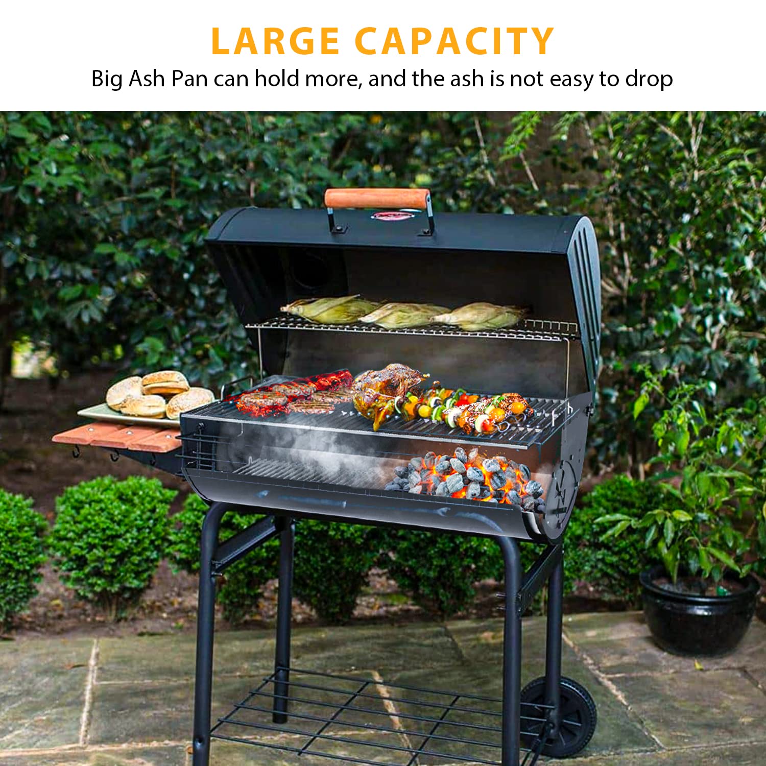 Burly Grill stainless-coated surface texture emphasizing rust resistance and long life