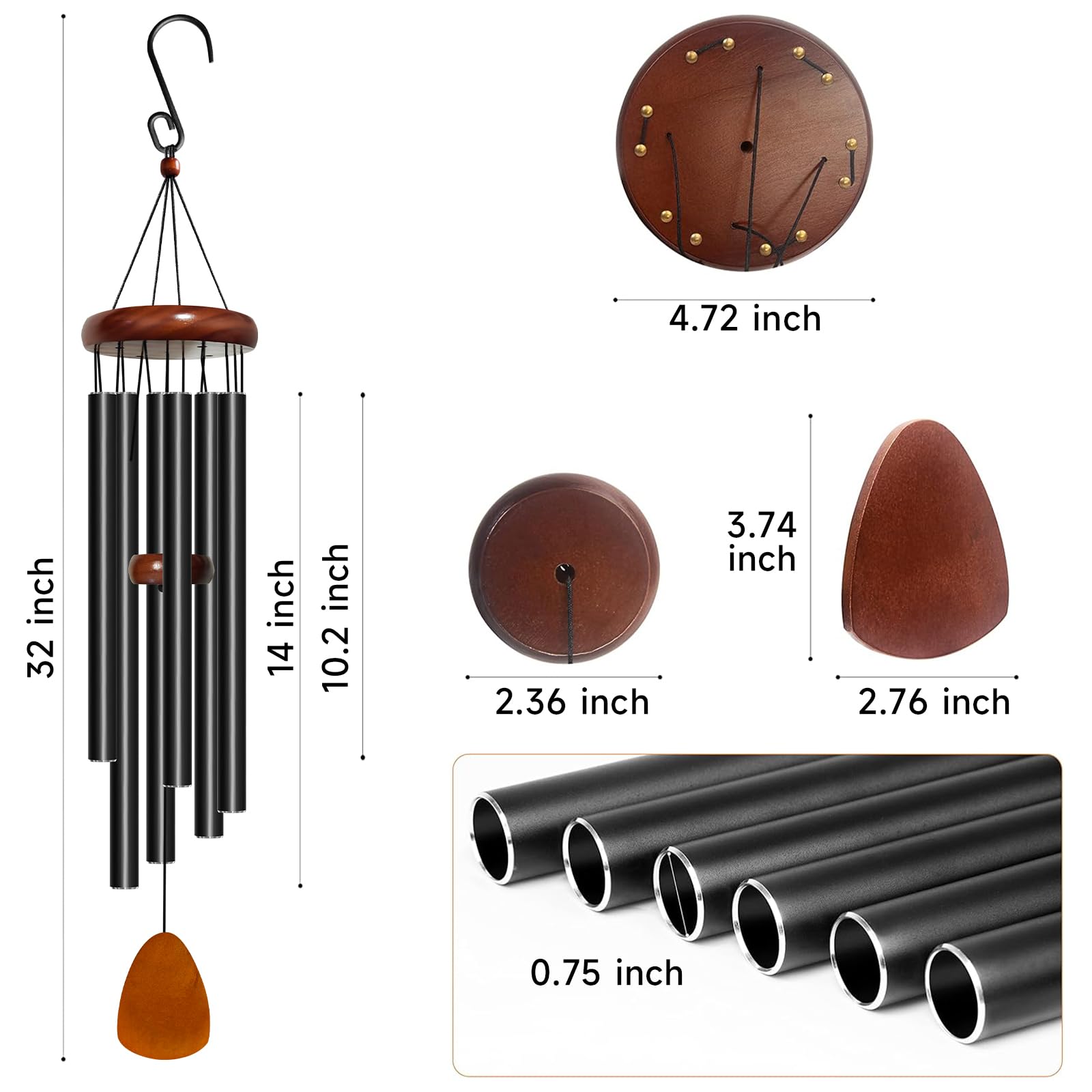 Bursvik top wooden canopy and metal hook showing waterproof wood and secure hanging benefit