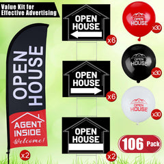 Buryeah row of double-sided directional signs with arrows guiding visitors to the property