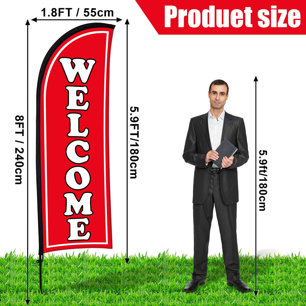 Buryeah close-up of polyester fabric and print showing durable, fade-resistant welcome design