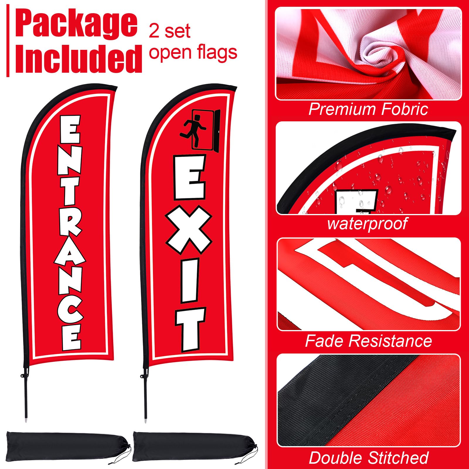 Buryeah feather flag in use at a storefront entrance demonstrating increased customer guidance