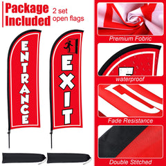 Buryeah feather flag in use at a storefront entrance demonstrating increased customer guidance