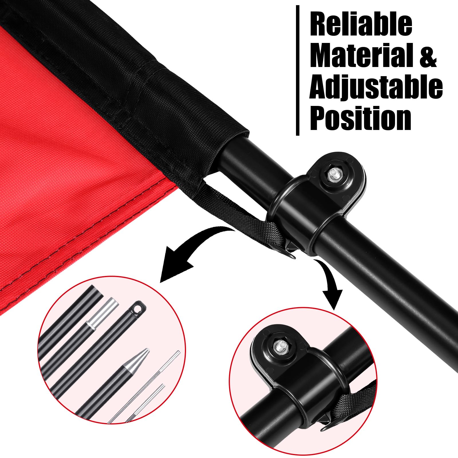 Buryeah flags packed in carry bag for easy transport between listings