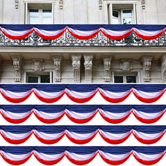 Buryeah front view of four bundled red white blue buntings showing full design and benefit