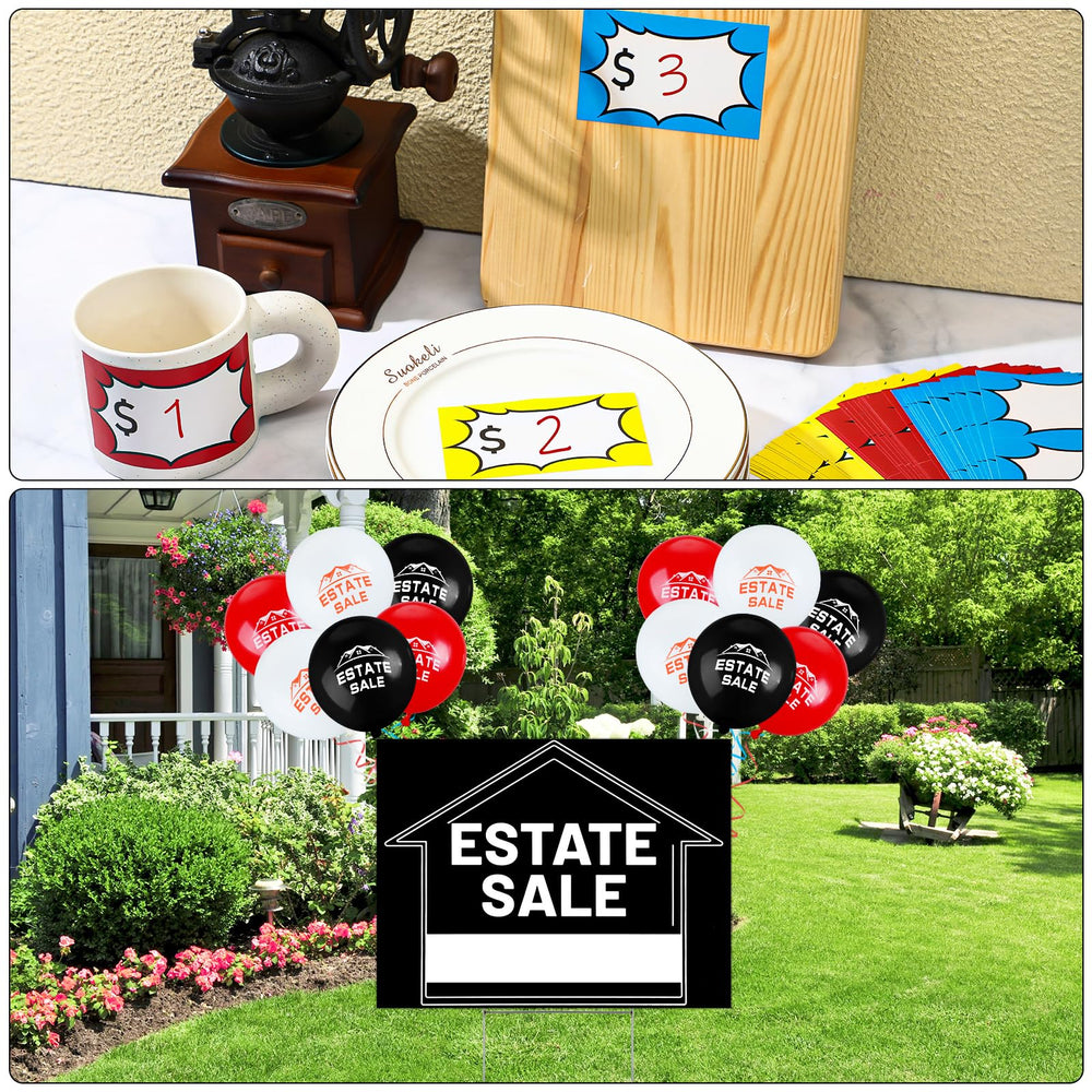Buryeah price stickers and balloons staged to increase buyer attention