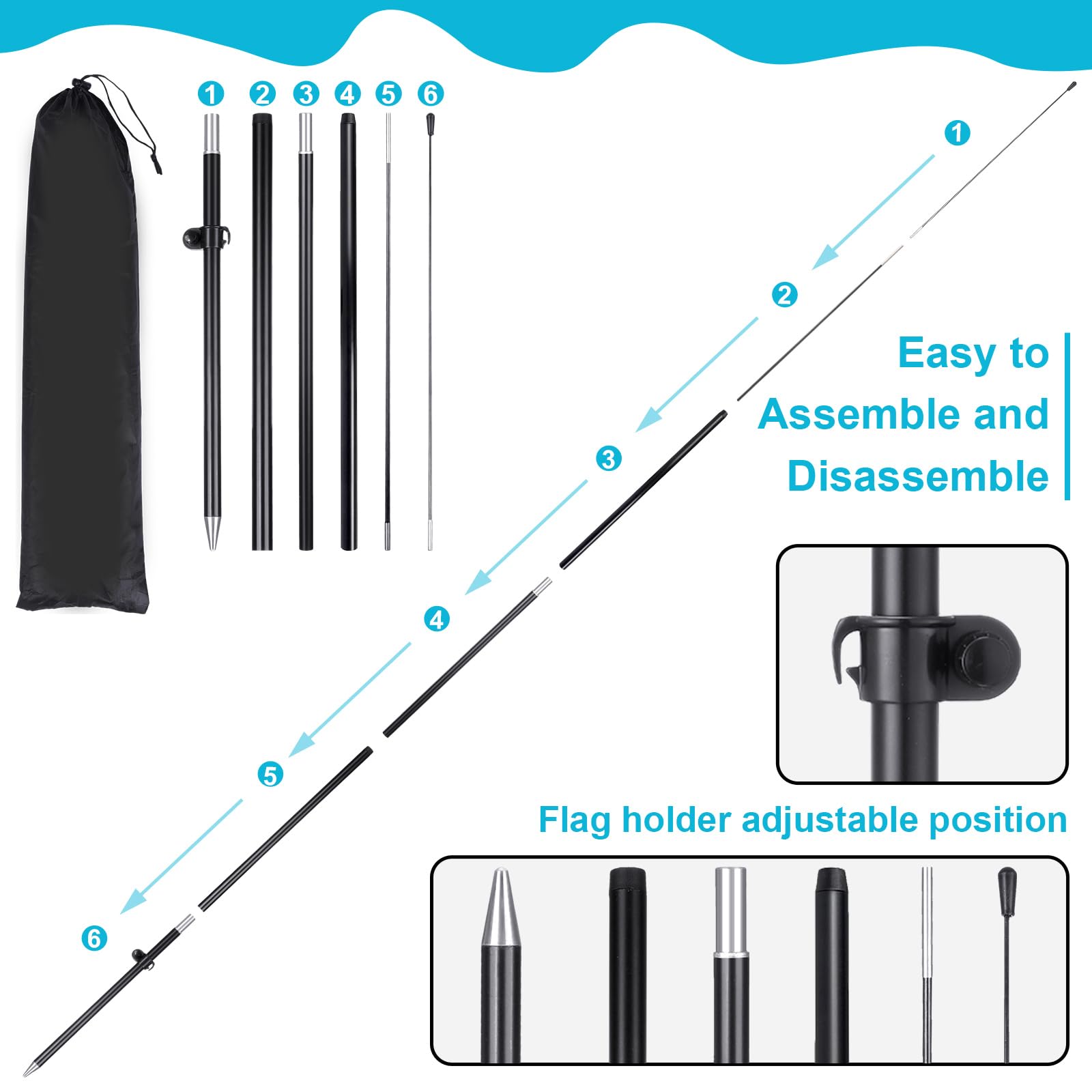 Buryeah snow cones pole and ground stake detail demonstrating sturdy assembly