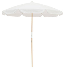 Business & Pleasure Co. umbrella front view showing antique white canopy and style benefit