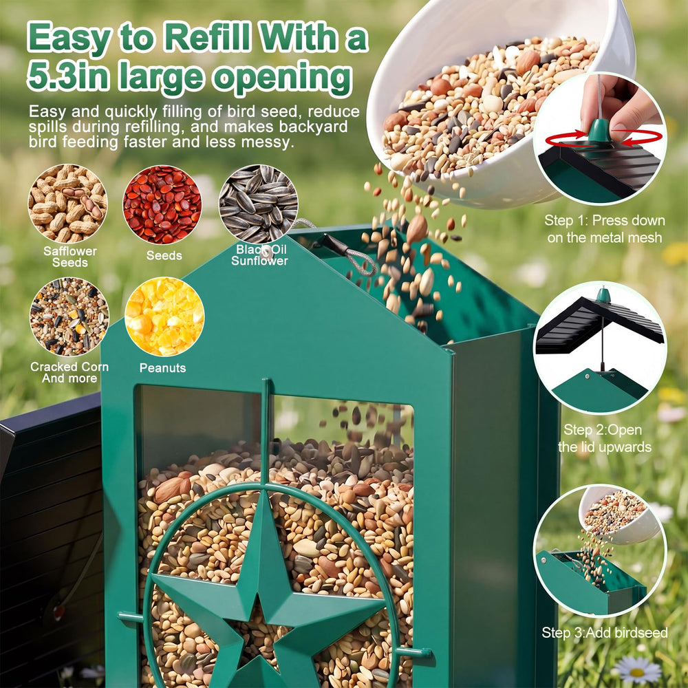 buteafly feeder hanging in backyard attracting cardinals and blue jays benefit