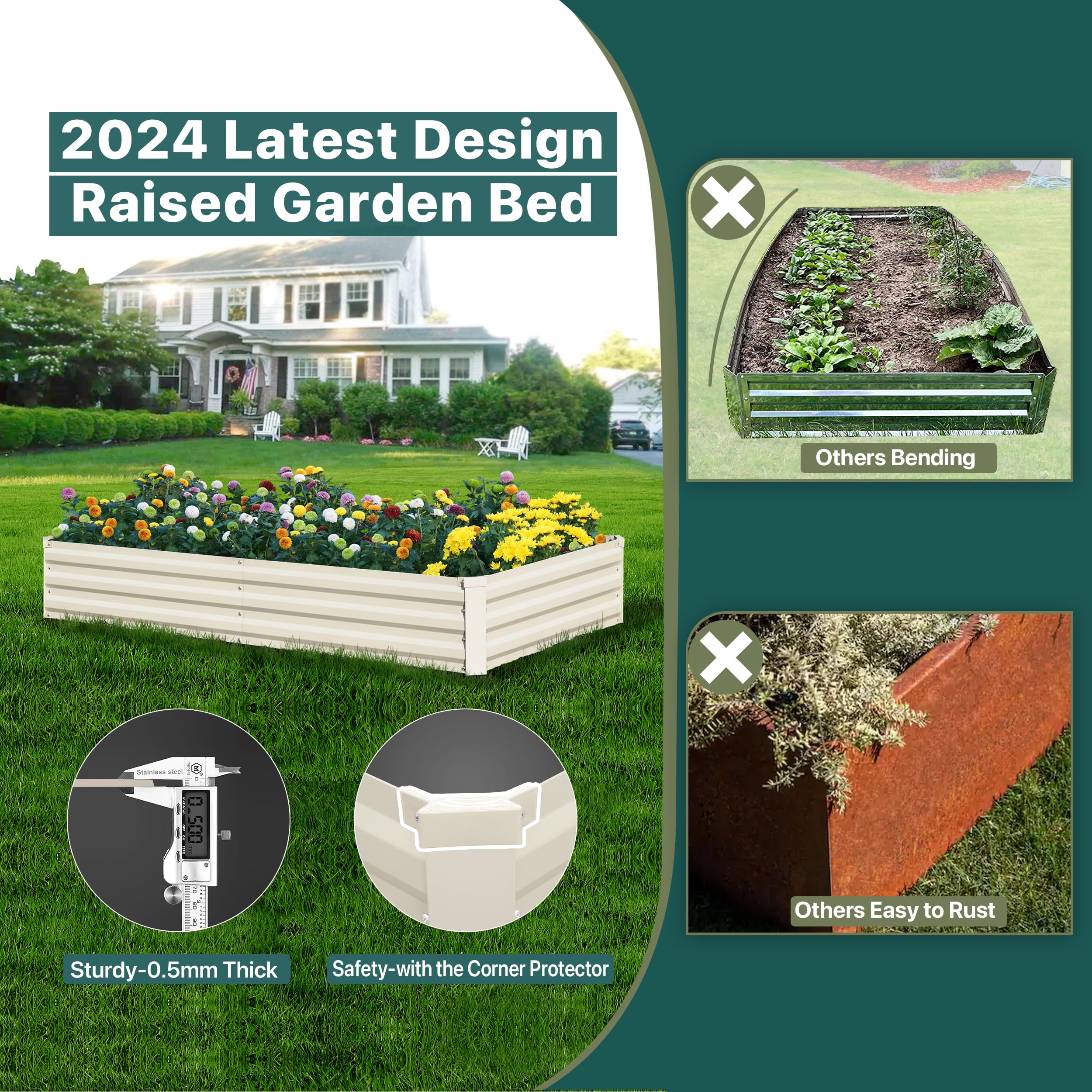 BUTUNITA planted raised bed with vegetables showing productive growing space
