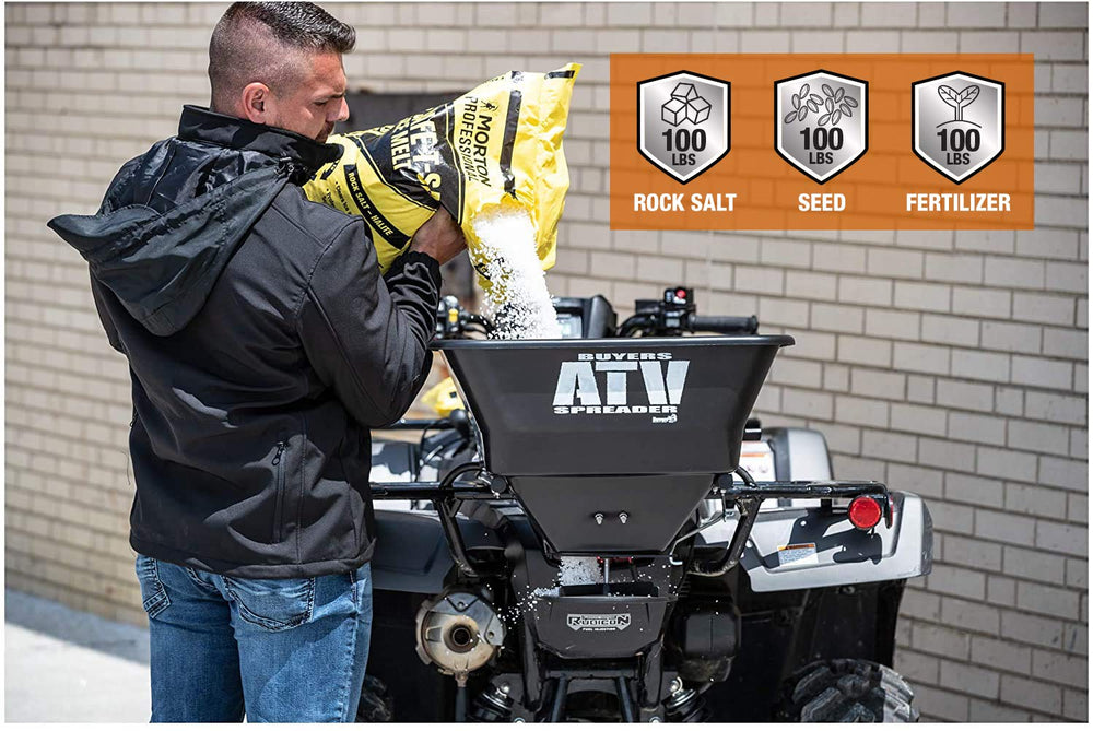 Buyers Products ATVS100 enclosed 12V motor detail showing protection and reliability