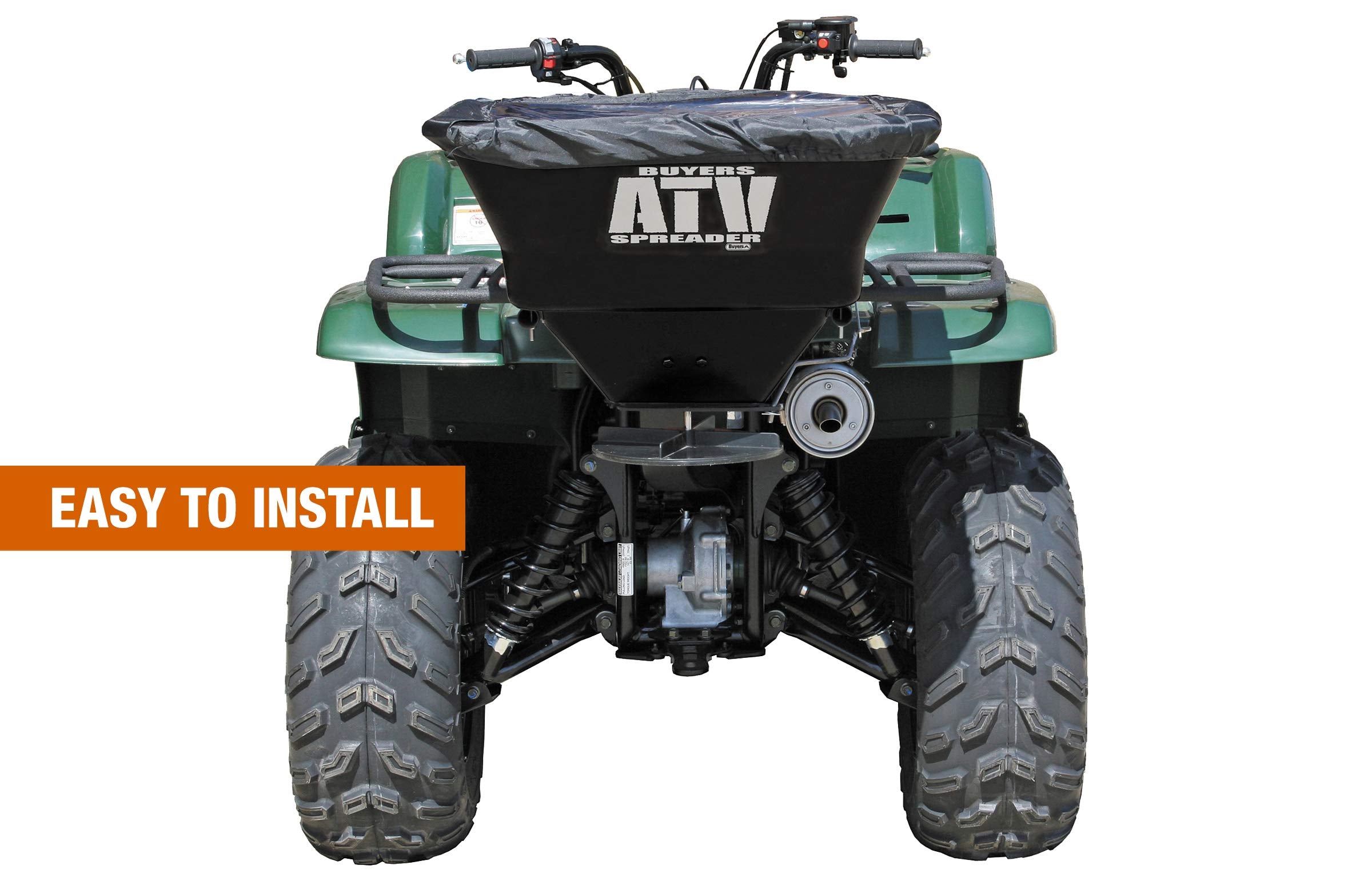 Buyers Products ATVS100 scale comparison showing 100 lb capacity and size benefit