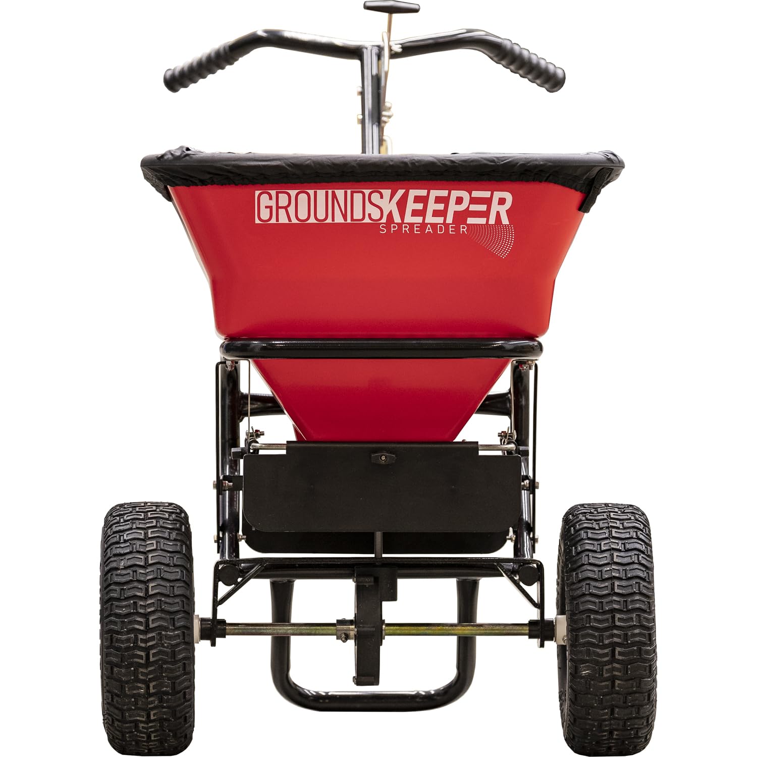 Buyers Products Company Grounds Keeper front view showing durable hopper and controls benefit: visible ease of operation
