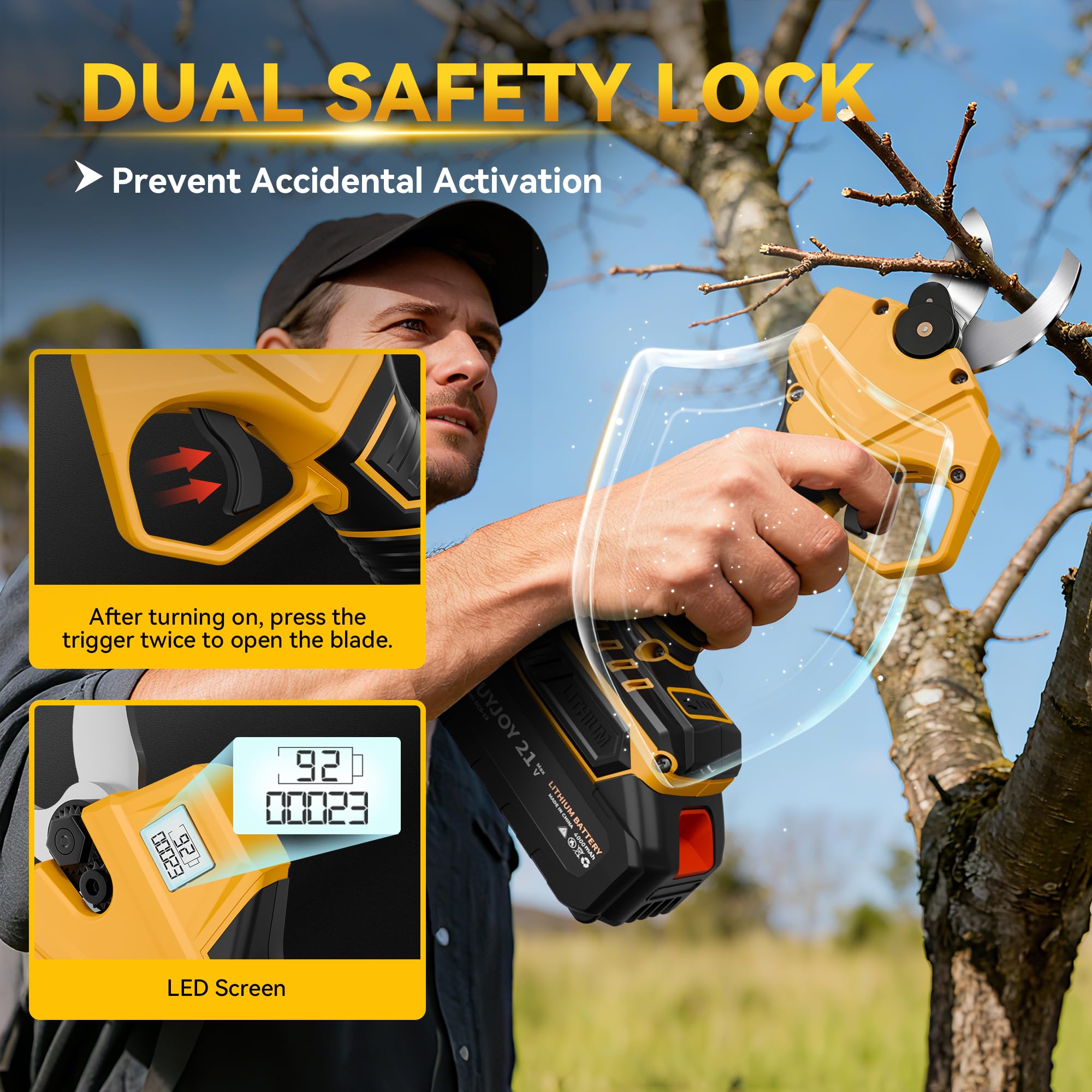 BuyJoy accessory layout with gloves, wrenches and sharpening stone for maintenance