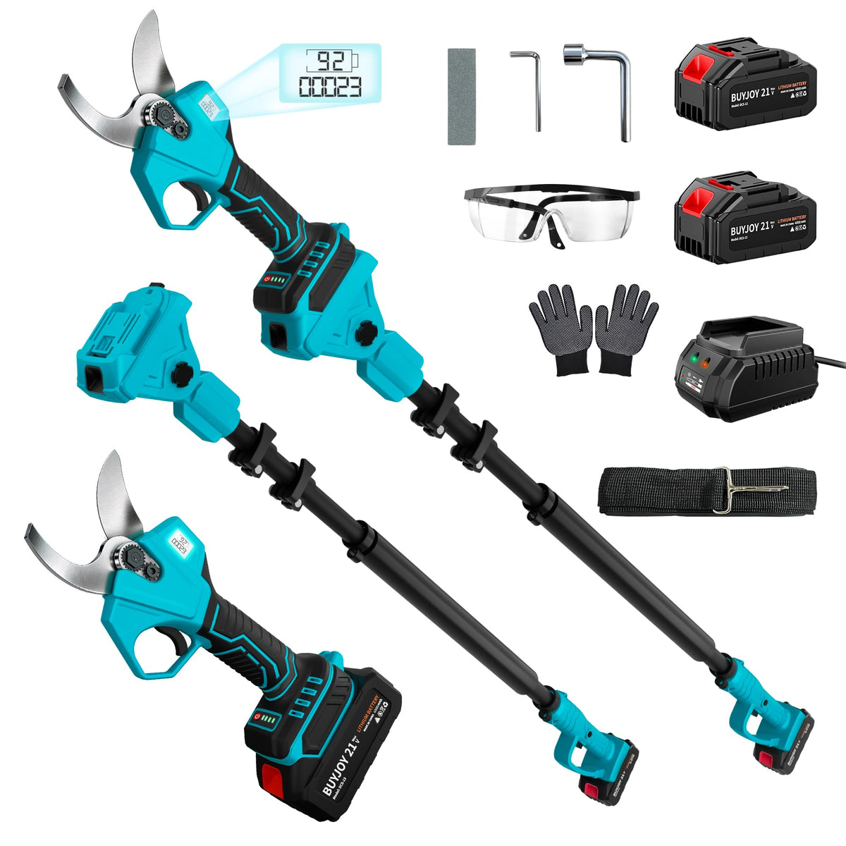 BuyJoy front view of pruner showing compact ergonomic handle and blade benefit