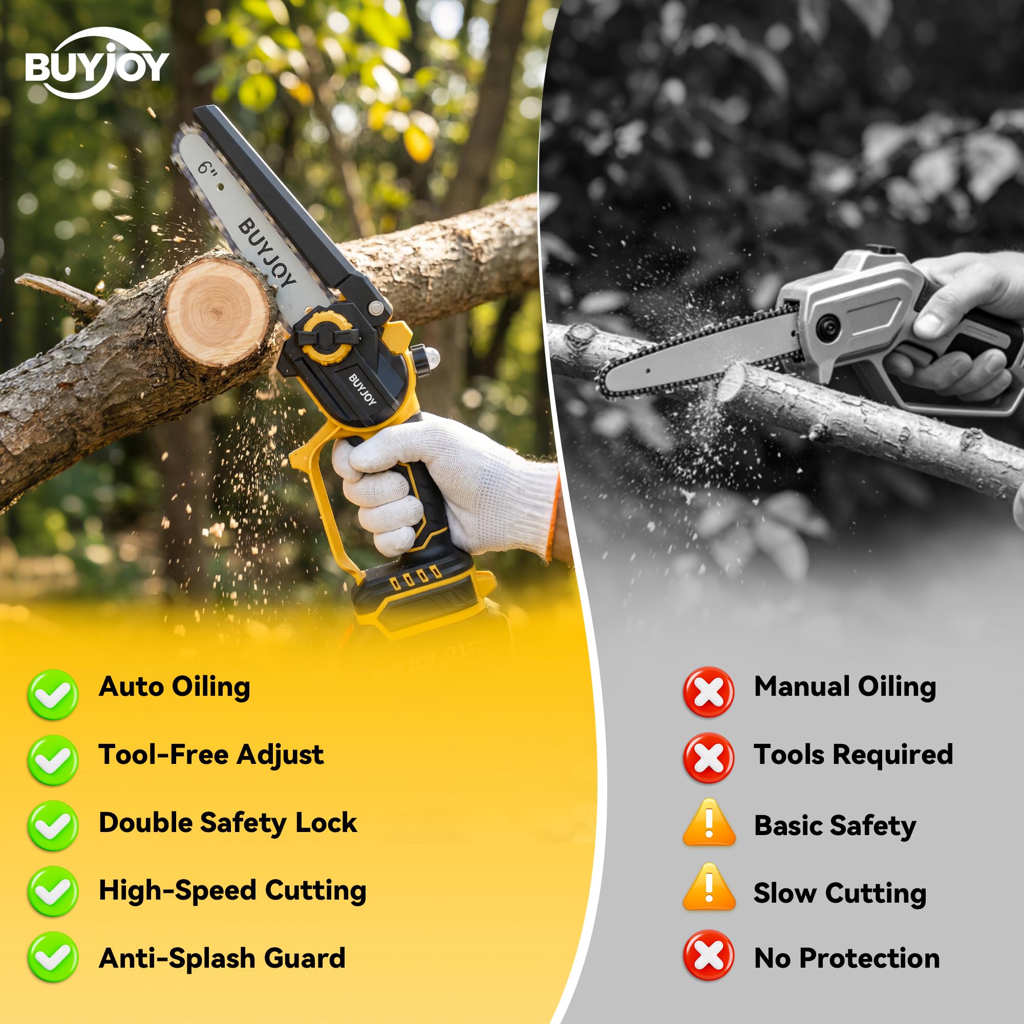 BuyJoy one-handed pruner trimming shrubs showing ergonomic comfort