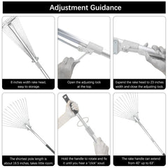 Buyplus rake with extended handle showing ergonomic reach advantage