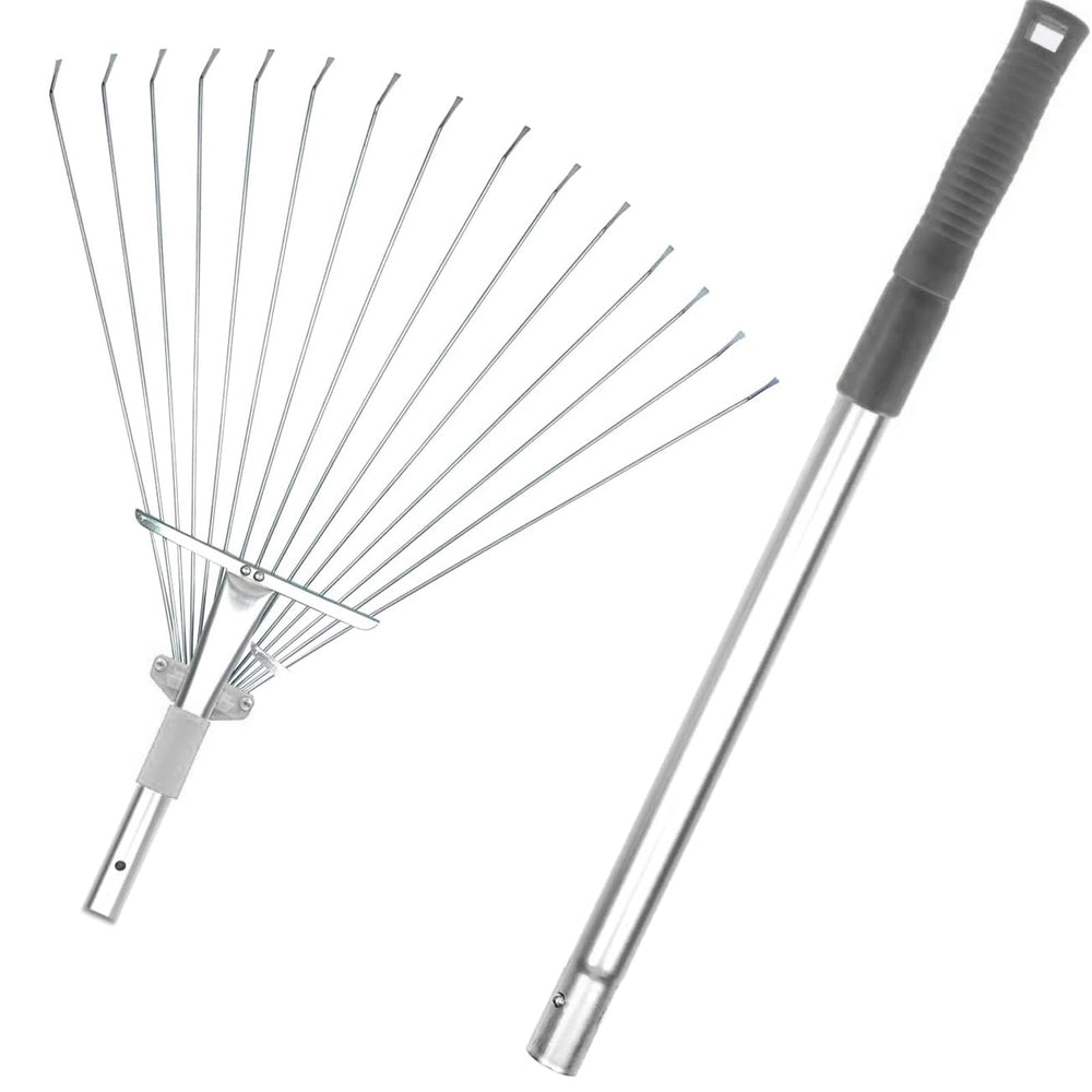 Buyplus rake packaged parts laid out for quick assembly and easy setup