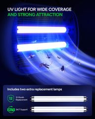 Buzbug two replacement lamp tubes displayed for easy bulb swaps