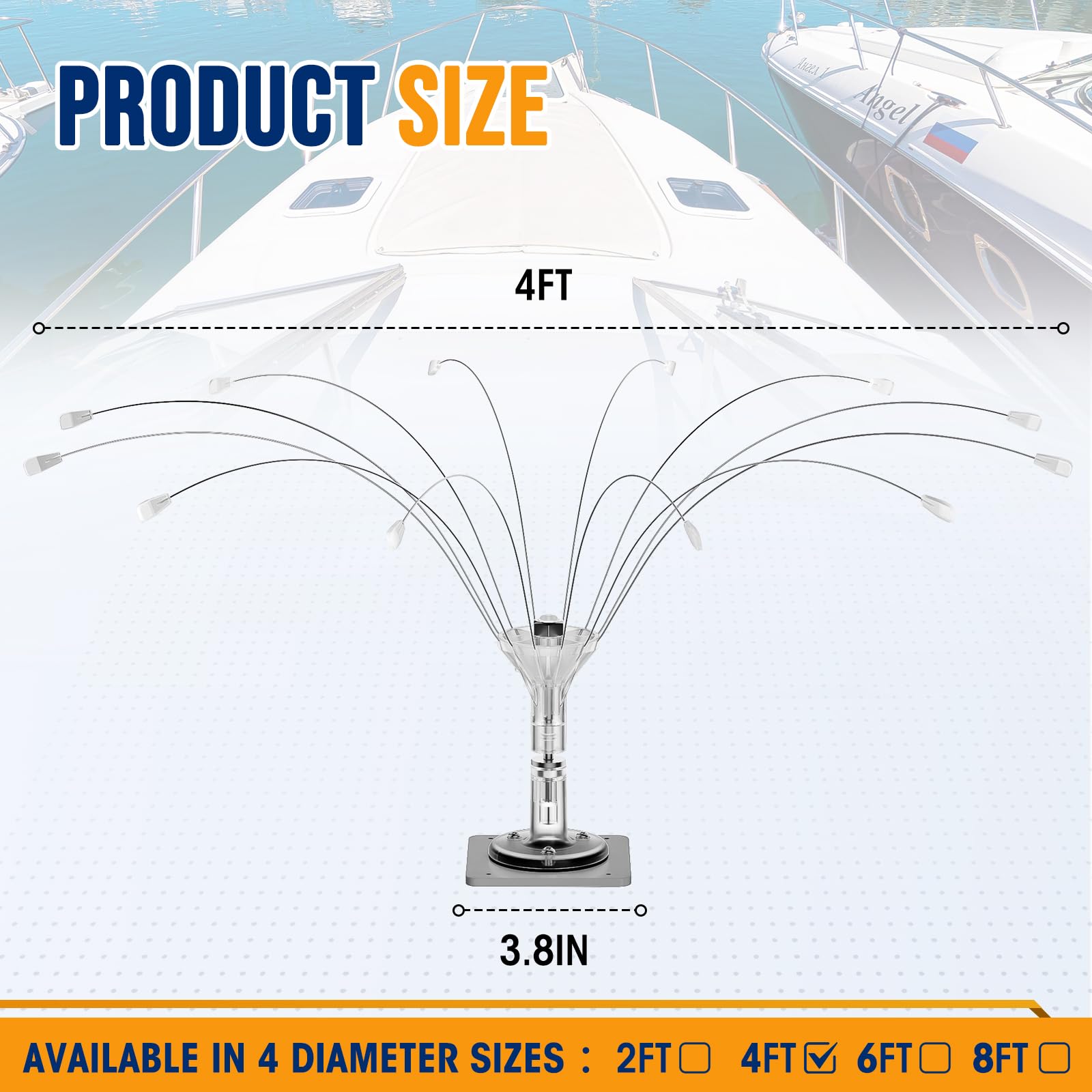 Buzzlett PVC base and detachable spindle detail for easy mounting