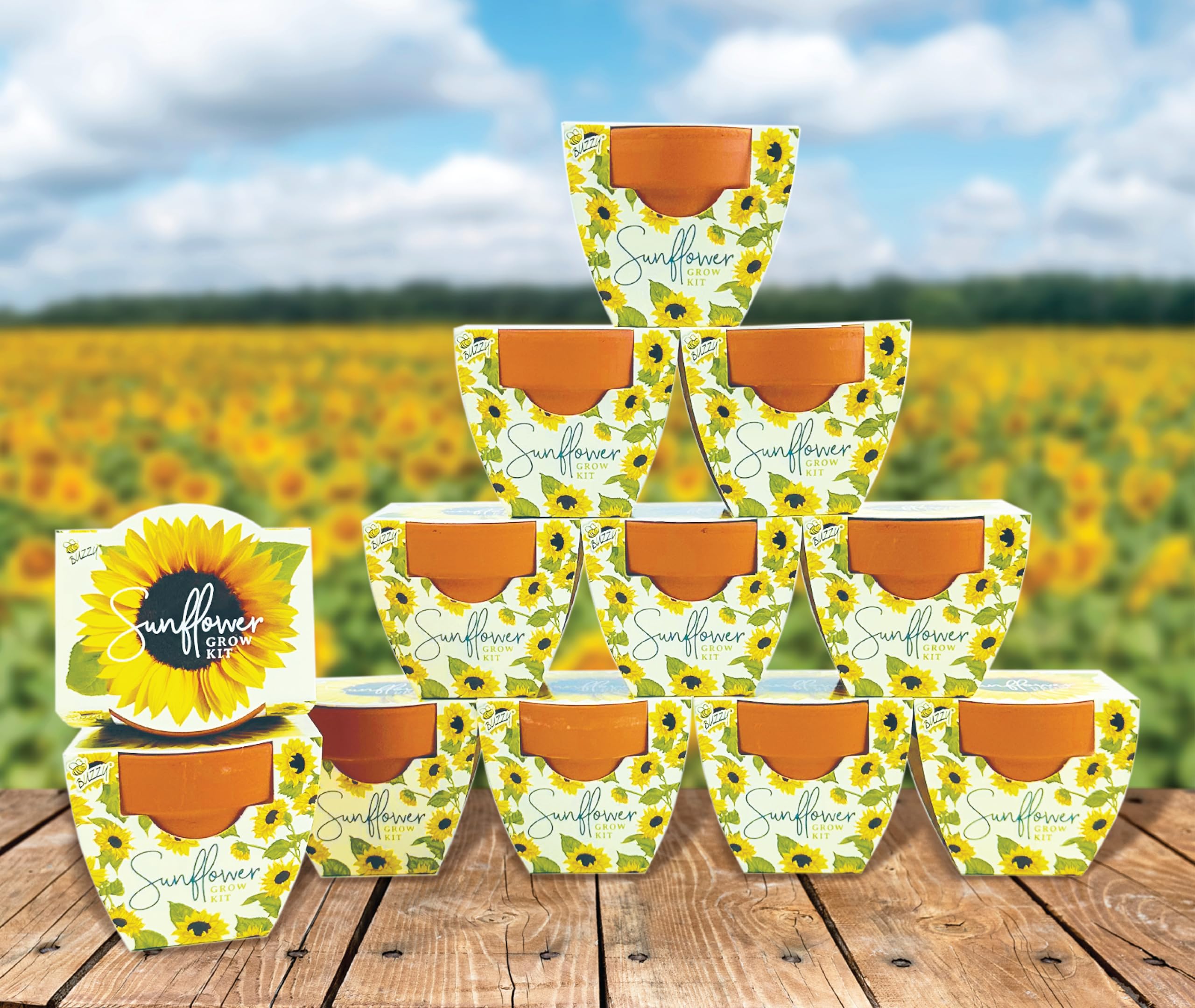 BUZZY painted mini pots used as party favors adding personalized charm