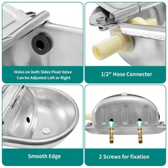 Bwhrmt float valve detail showing food-grade float for automatic refill benefit