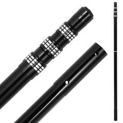 Bwrfoih front view of fully extended pole showing reach and slim profile