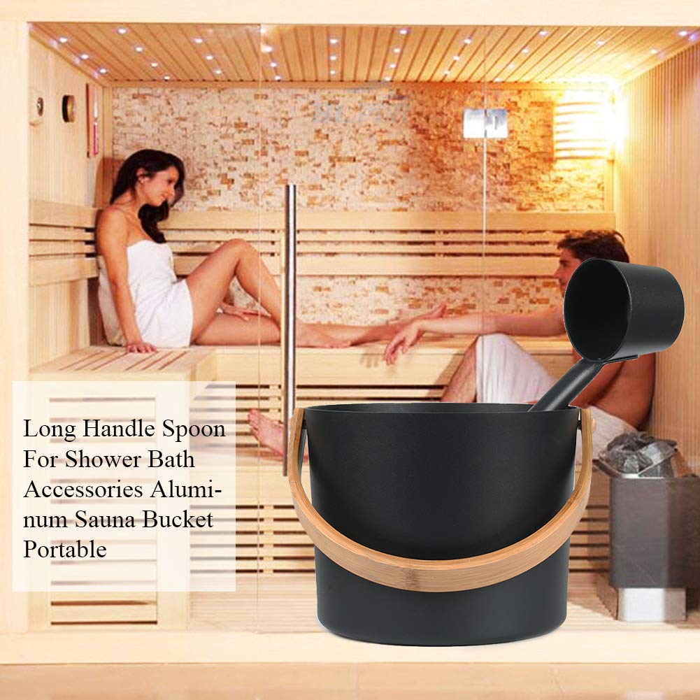 BWWNBY bucket with ladle assembled showing ready-to-use spa accessory